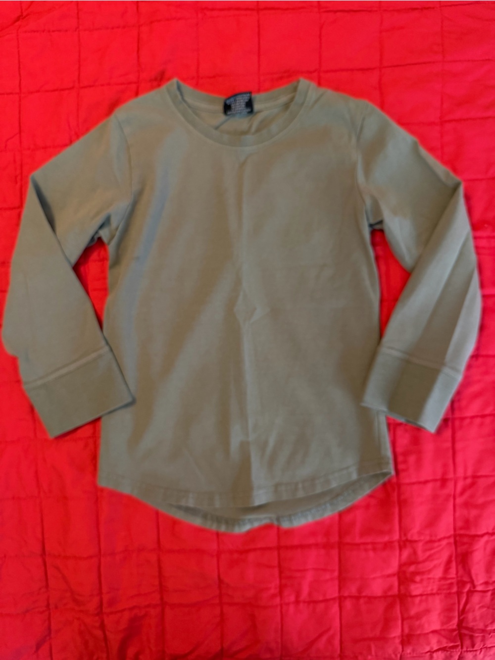 Little Bipsy Olive Green Long Sleeve Crewneck Top